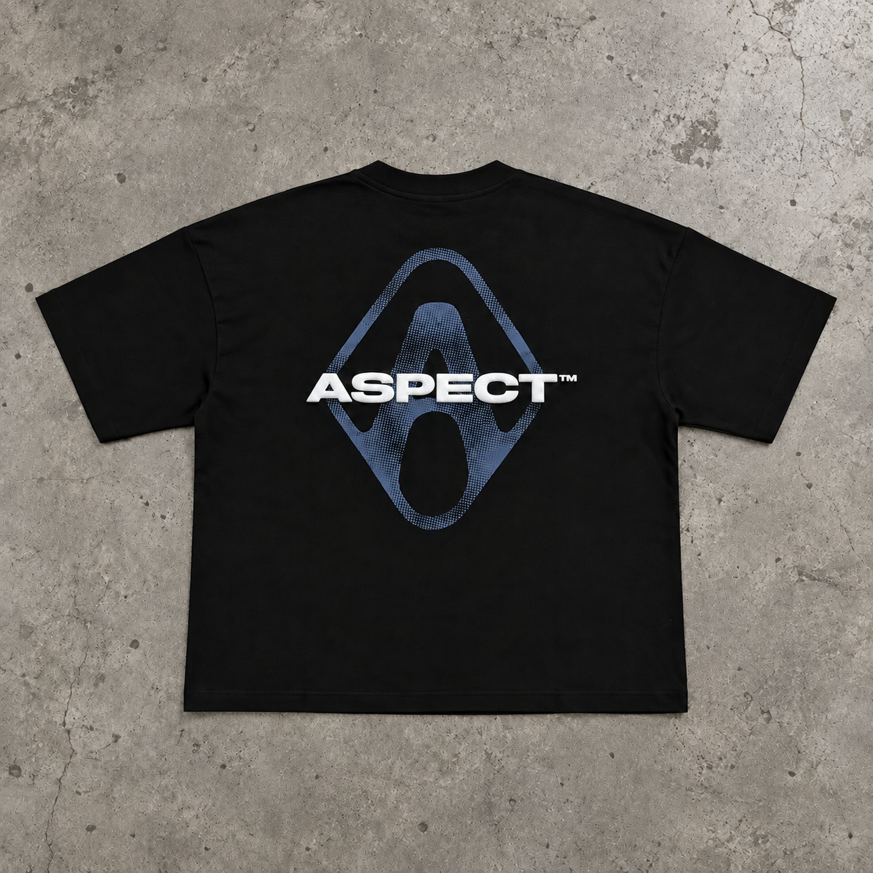 Чёрная футболка ASPECT с принтом на спине
